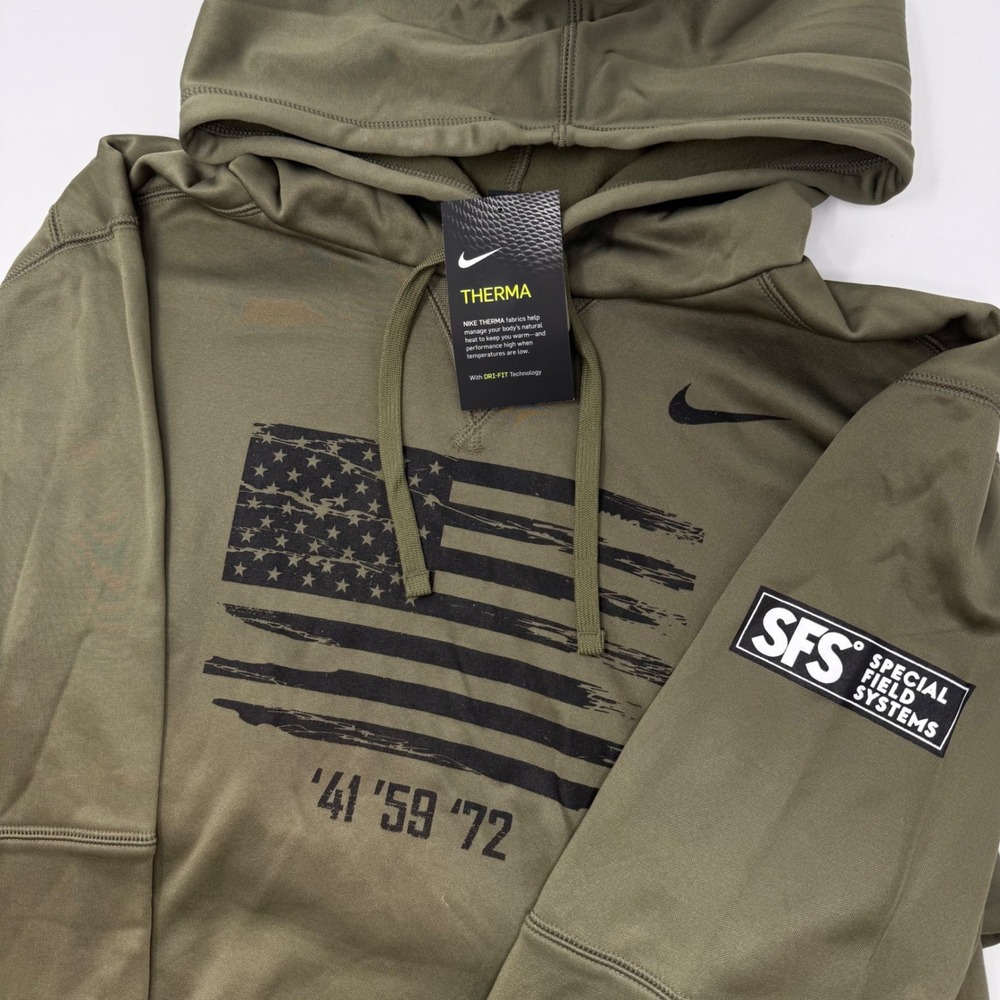 Nike SFS Special Field Systems Hoodie Sweatshirt Green Black Flag Men's XL‎ NEW